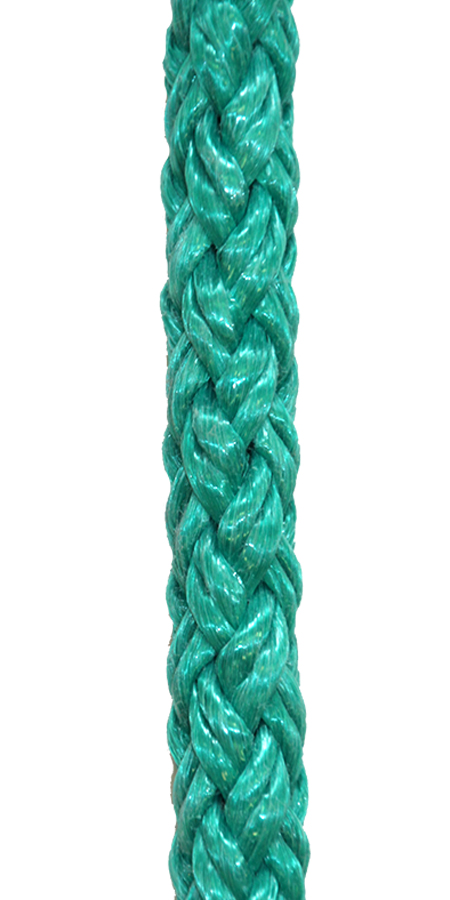 Liny oraz sznury z polipropylenu - plecione - zielony / 8 mm