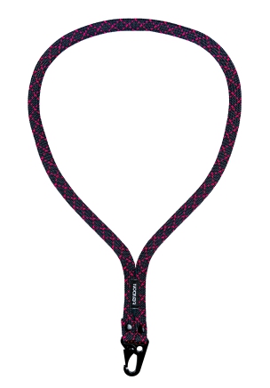 Tendon długi brelok z oplotu - czarny / różowy