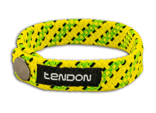 Tendon bransoletka z oplotu - zielony żółty / 22 cm